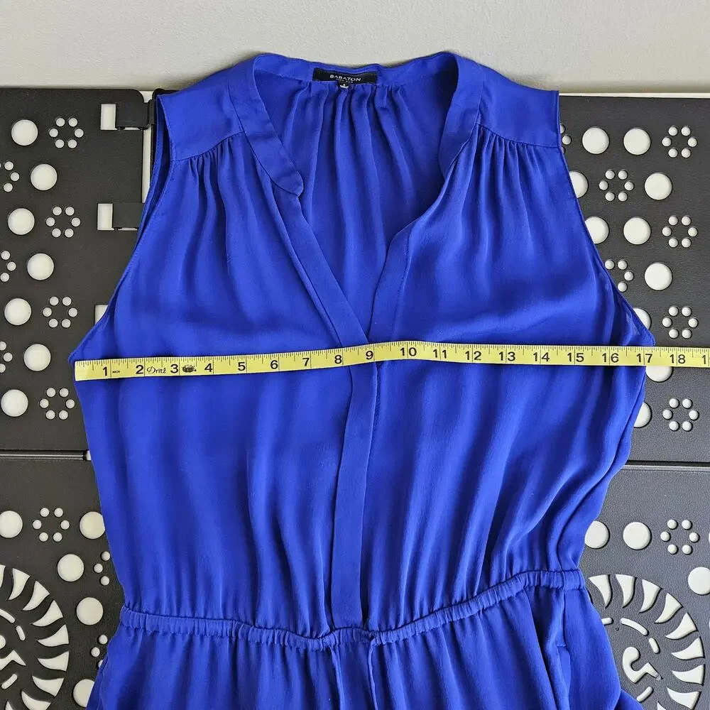 Aritzia Babaton Blue Silk Mini Dress Sleeveless With‎ Pockets | Women's Small